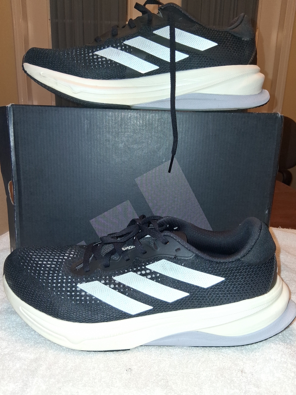 adidas Black and White Athletic Running Shoes